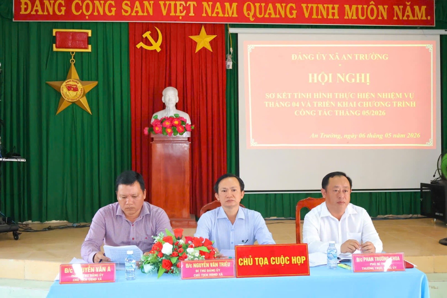 Đảng ủy xã An Trường sơ kết tình hình thực hiện Nghị quyết tháng 4 năm 